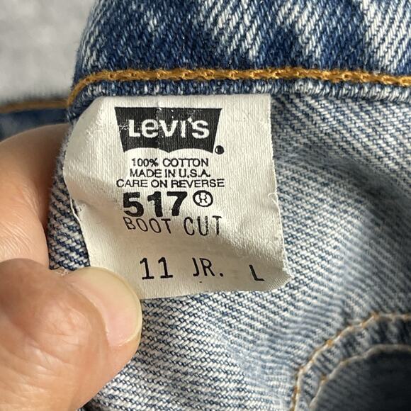 VTG Levis 517 Bootcut Jeans Womens 11 JR L 28x33 Light Wash High Rise USA 90s - Picture 11 of 13